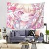 Needy Girl Overdose Kangel Tapestry Art Wall Hanging Aesthetic Pink Room Decor Cool Room Stuff Background Cloth For Bedroom