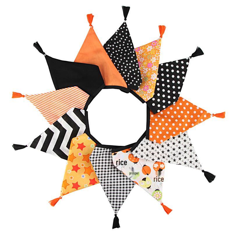 OEING Cotton Tassel Triangular Bunting