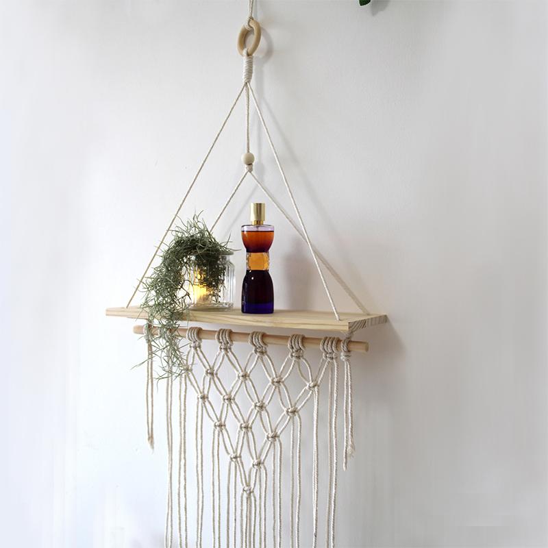 Handmade Tassel Tapestry Wall Hanging Shelf Macrame Wall Hanging Shelf