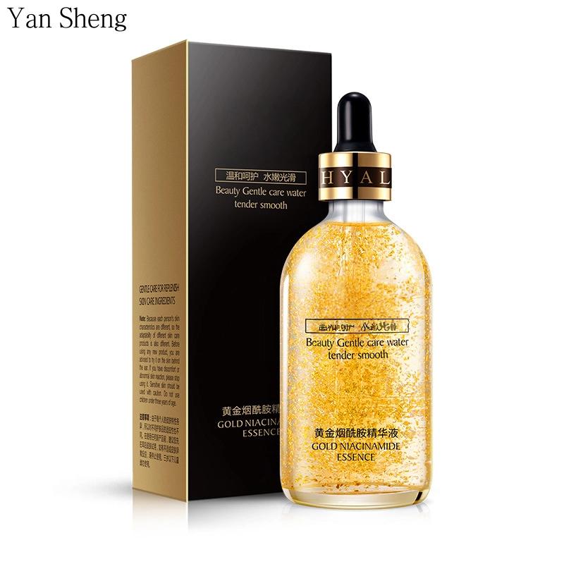 24k Gold Essence Shrinks Large Pores Female Male Hyaluronic Acid Solution Moisturizing and Replenishing