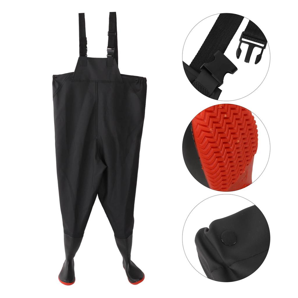 Unisex Outdoor Fishing Waders Stocking Foot Waterproof Breathable Chest Wading Pants Accessory41 Size