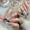 Gold Income Cat Eye Heart Nail Art: Student-Friendly, High-End, Skin-Brightening, Detachable Press-On Nails