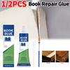 Book Repair Glue with Brush Clear Book Adhesive Strong Adhesive Transparent Book Binding Adhesive for Greeting Cards Invitations