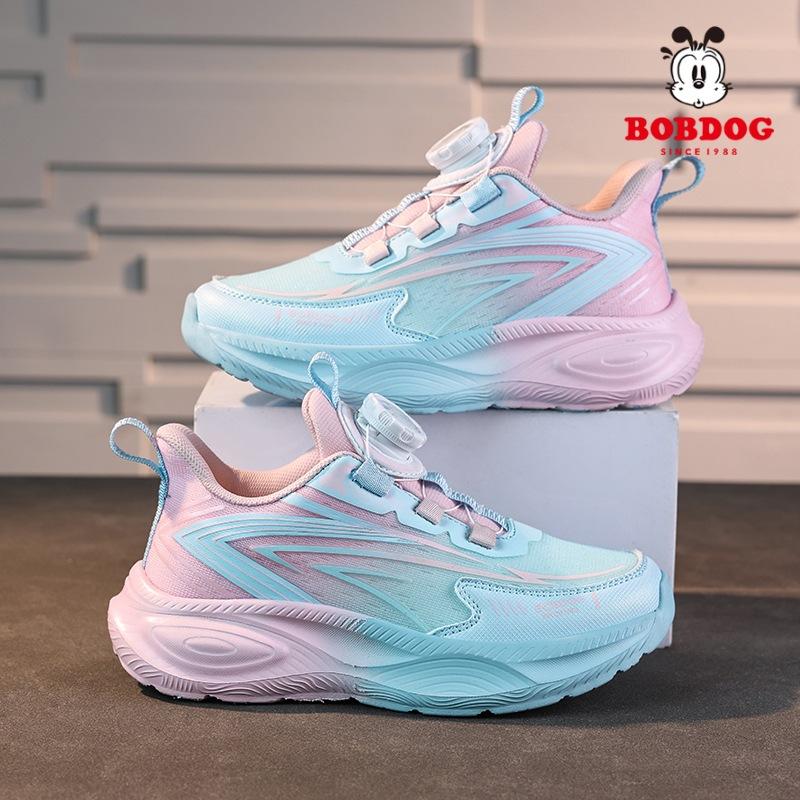 Spring and Autumn Mesh Breathable Middle and Older Children Rotating Button Girls Children Running Shoes