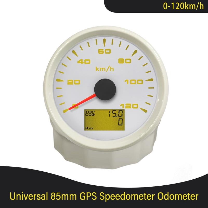 85mm Boat Car 0-120KM/H 0-200KM/H GPS Speedometer with 8 Colors Backlight Waterproof Speedometer 9~32V Trip\COG\ODO