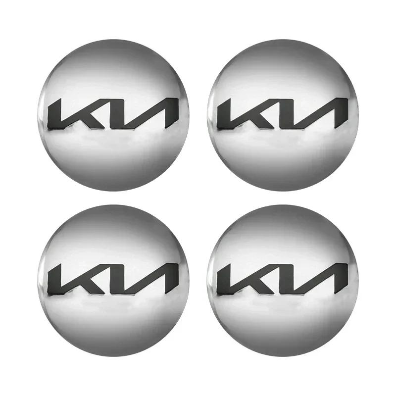 2026 Hot Car Sticker 4Pcs 56mm Car Wheel Center Hub Cap Badge sticker Auto styling For KIA EV6 Sorento Niro Stinger Ceed Carniva