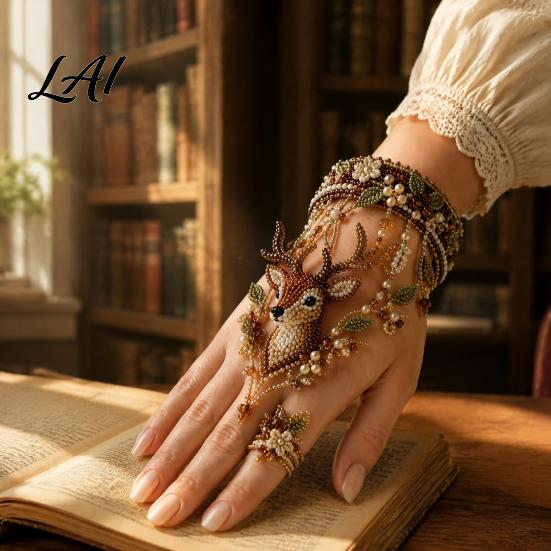 Handmade Beaded Cuff Set DIY Bracelet Kit Bead Weaving Jewelry Kit with Pattern Guide Adjustable Unique Personalized Accessory Hand Chain Craft for