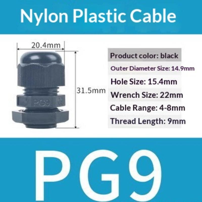10 Stück Wasserdichte Kabelverschraubung Pg7 Pg9 Schwarz Weiß Kunststoff Dichtungsverbinder Nylon Ip68 Kabelbefestigung Nylonstecker Für Elektrischen Draht