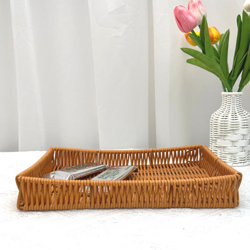 Plastic Woven Rectangular Serving Basket