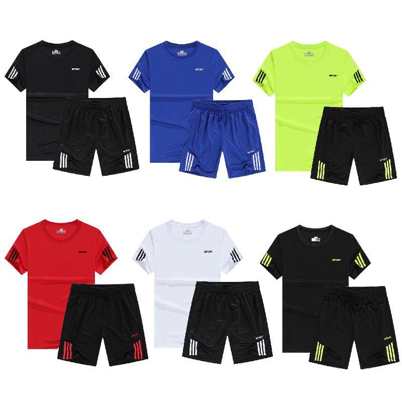 Stylish Quick-drying Men Women Sports Suit With Breathable T-shirt And Shorts Set