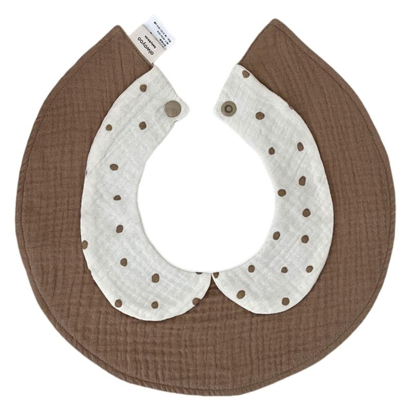 Baby Feeding Bib Drooling Apron Newborns Burp Cloths Strong Absorbent Toddler Bib with Collar Cotton Breathable Bib