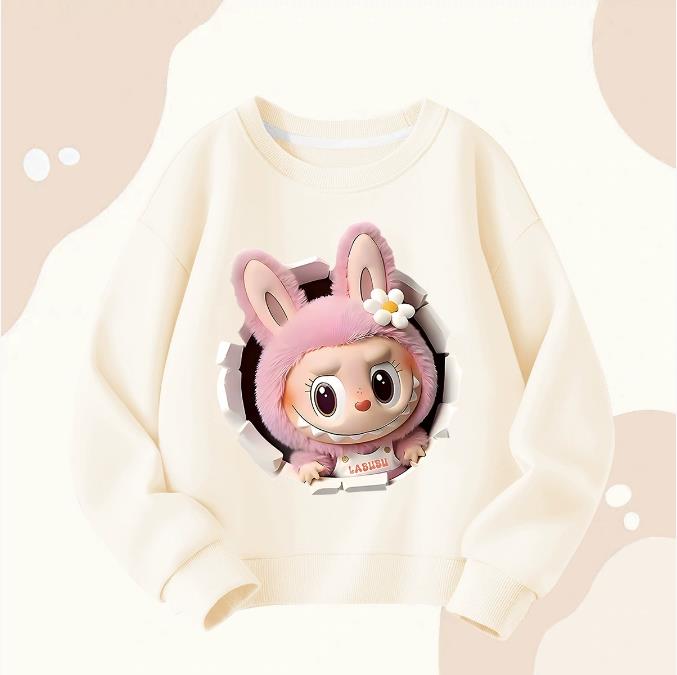 Spring and Autumn Boys' and Girls' Fashionable Round-neck Hoodie, Children's Long-sleeved Loose Hoodie Jacket