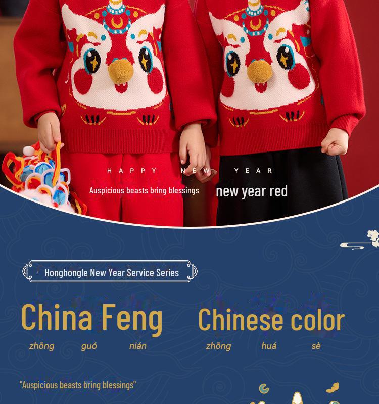 Suéteres de Ano Novo Infantil 2025 - Algodão Tipo A Roupas de Inverno para Meninos e Meninas