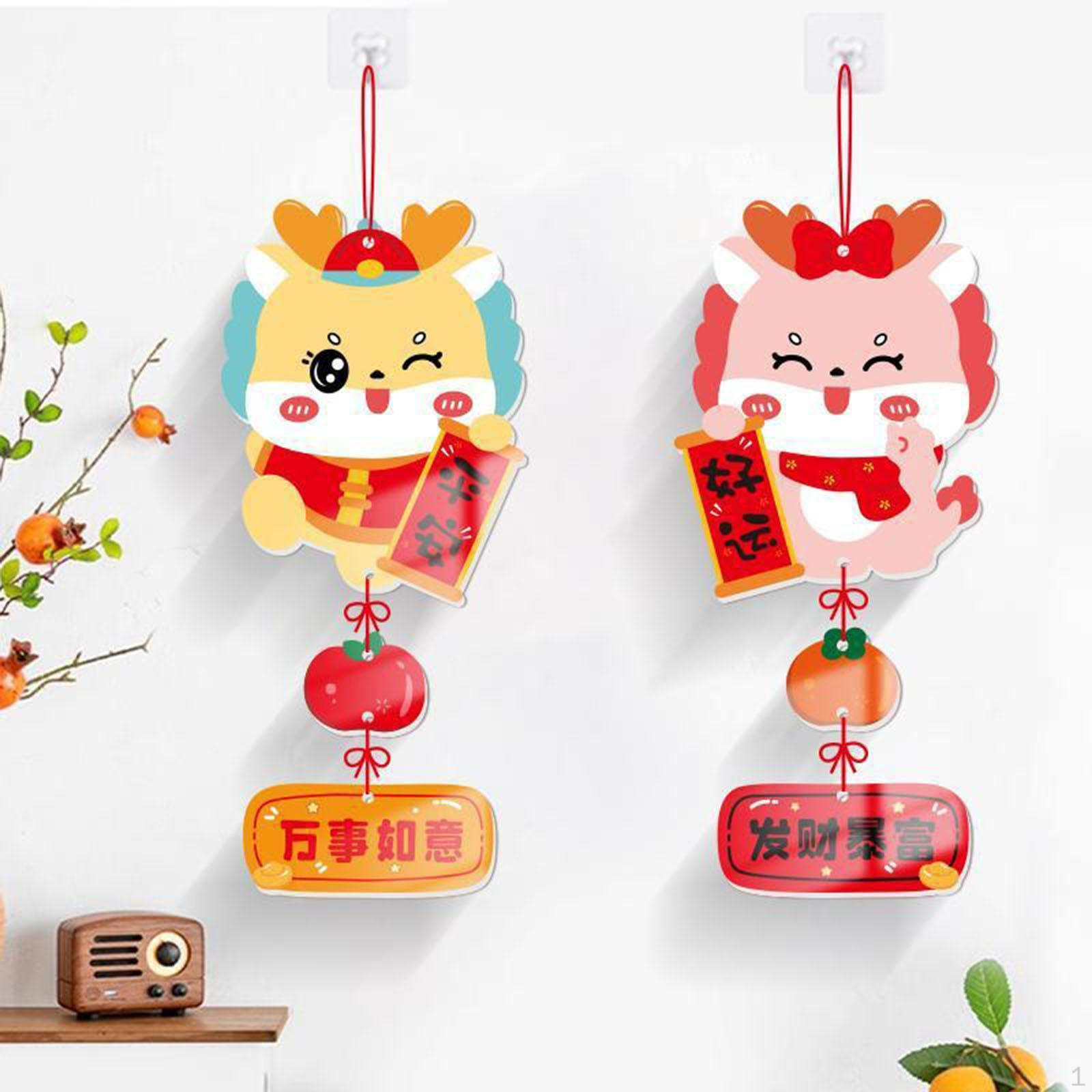 

2 штуки Китайський рік Фу Орнаменти Акрилові підвіски Домашній декор Декоративне Весняне свято Style C