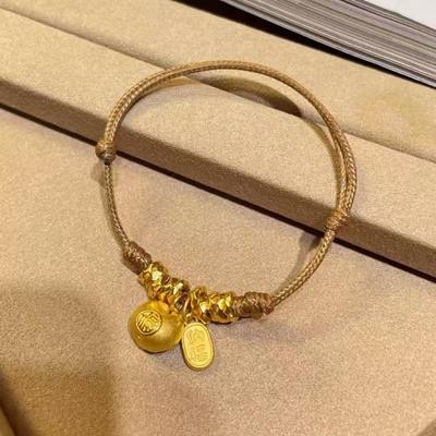 Xiaopangfu Coiling Bracelet Women'S High-End Light Luxury Lucky Nafu Adjustable Woven Hand Rope