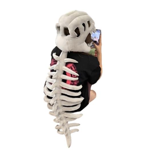 Реалістичний дитячий костюм скелета динозавра 3D Плюшевий одяг із задньою блискавкою Стиль «надягається зверху» Одяг динозавра для Геловінської вечірки Косплей