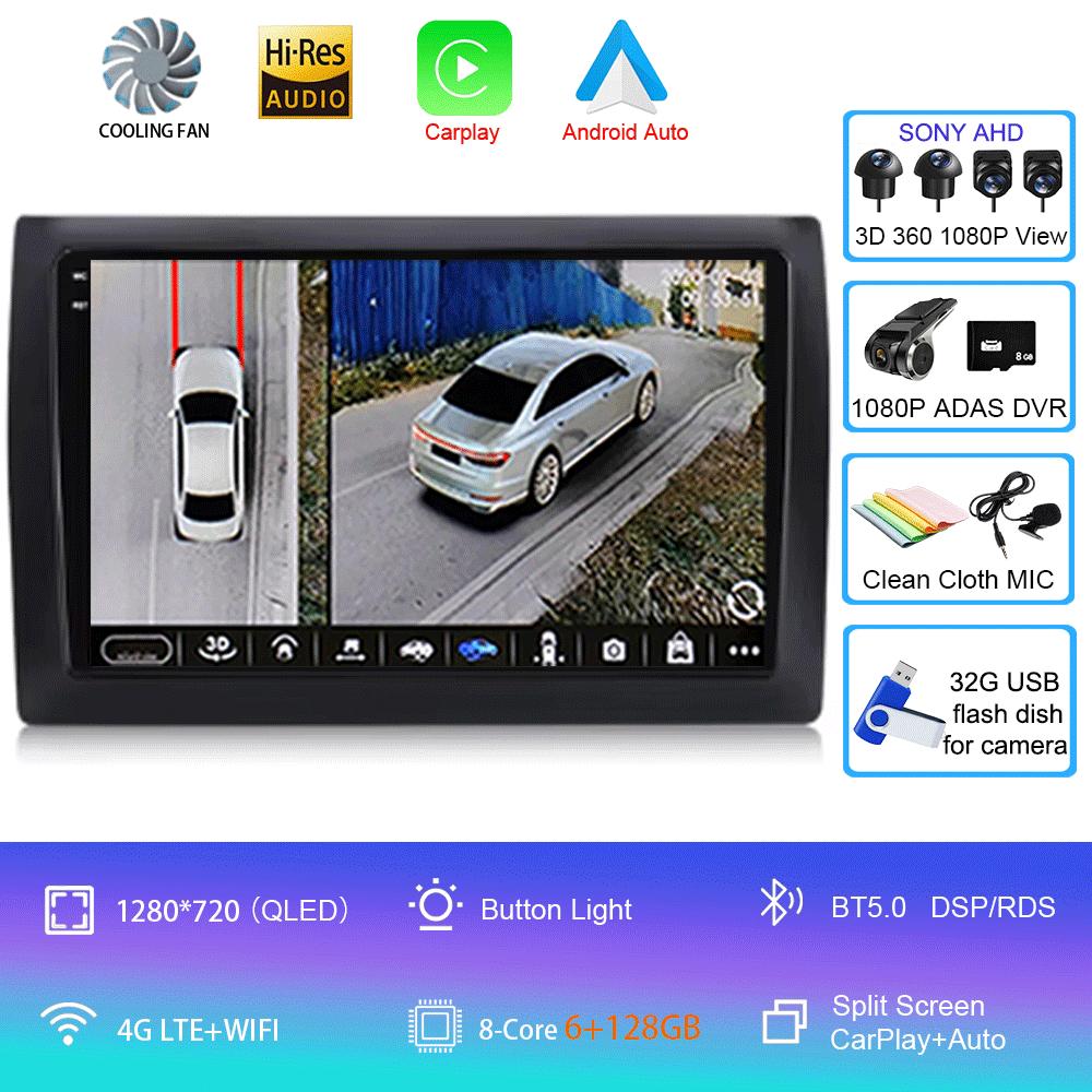 For Fiat Stilo 2002 - 2010 Android 14 Car Radio Automotivo Carplay Auto RDS BT WIFI Autoradio Car Multimedia 2Din Video Player