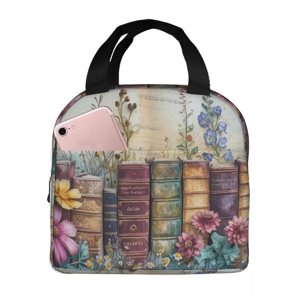 Borsa Termica Pranzo Floreale per Libri e Fiori per Donne Bambini Scatole per Alimenti a Prova di Perdite Borsa Termica Pranzo Borsa a Tote