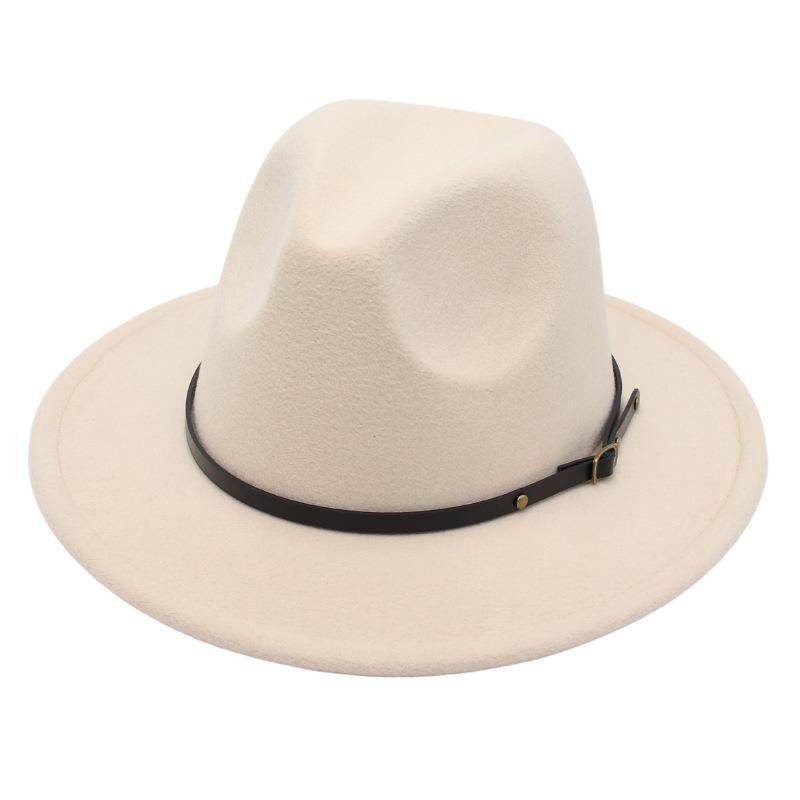 Amazon Simple Top Hat Suit British Jazz Hat Men'S And Women'S Felt Hat Foreign Gas Belt Buckle Tweed Hat Jackson