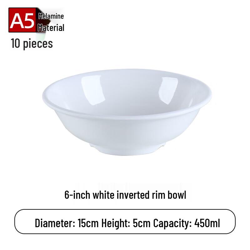 Melamine Deep Round Commercial Serving Bowls (10-Pack)