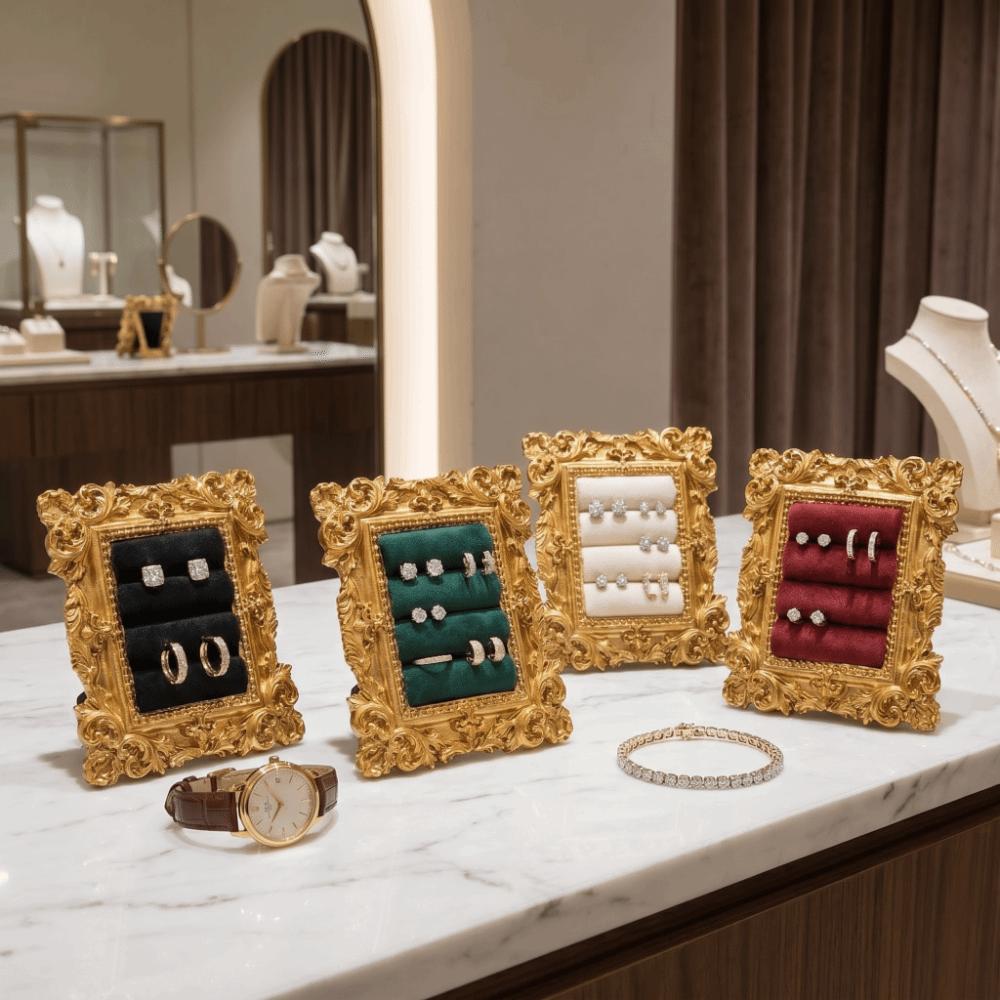 Velvet Jewelry Display Stand Resin Frame Necklace Display Stand  Make-up Decoration