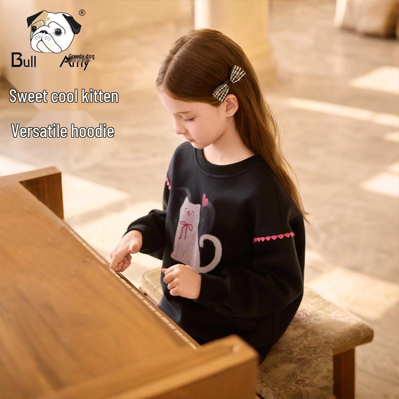 CHANZUIGOU Girls  Long-Sleeve Kitten Sweatshirt 160 cm