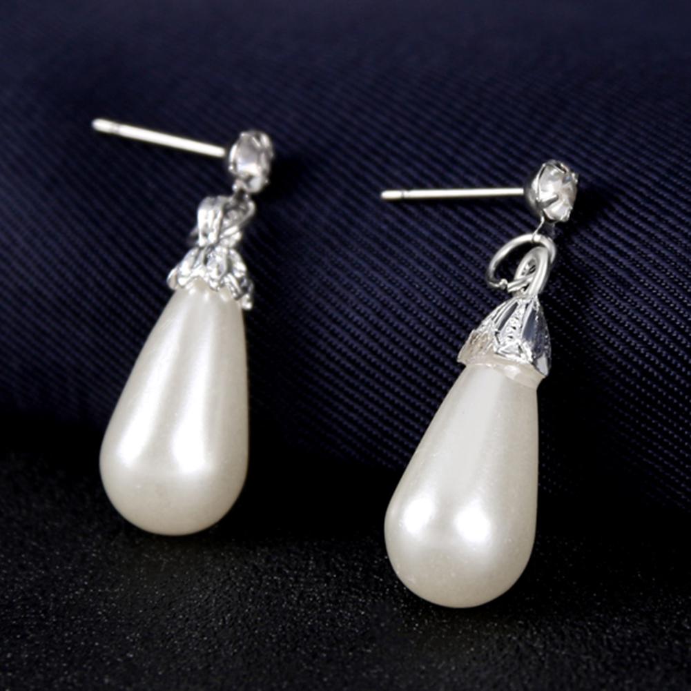 Royal Style Princess Imitation Pearl Teardrop hänge Elegant halsband örhängen