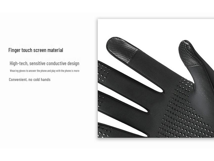 Men's Winter Touchscreen Cycling Gloves: Warm, Windproof, Waterproof, Velvet-Lined for Outdoor Electric Car Use.