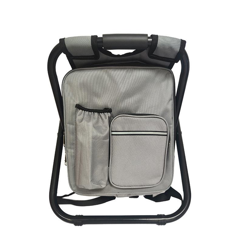 

Portable Folding Outdoor Chair Multifunctional Camping Fishing Insulated Cooler Stool Backpackable Stools светло-серый