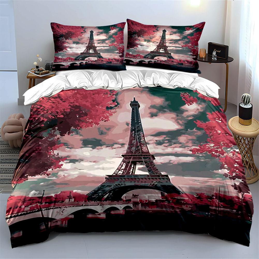 Eiffel Tower with Trees. Bedding Sets Duvet Cover Sets Duvet Covers Pillowcases(1*Duvet Cover 2*Pillowcases Without Duvet Insert)