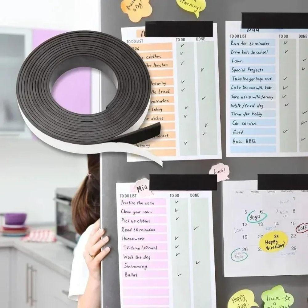 1Meter 39.37inch Rubber Magnet Tape Self Adhesive Magnets Stripe Refrigerator Photo Posters