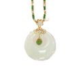 Creative Gift Natural Stone Crystal Alloy Accessories Lucky Simple Green Chain Necklaces Women Men