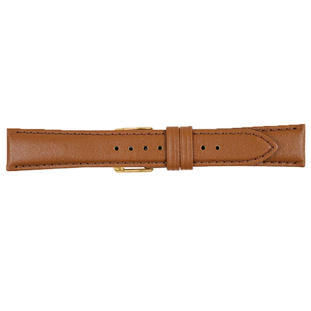 

BAMBI watch band, washable, cowhide leather, brown, 12mm, gold buckle, BCA060CI