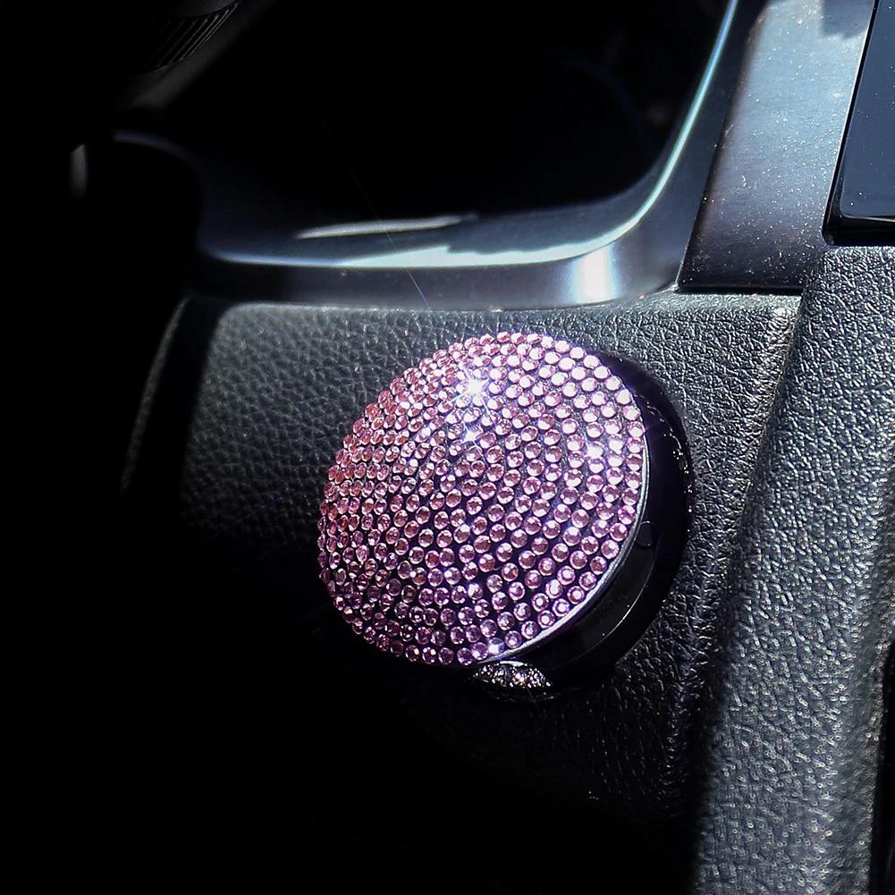 Aprindere mașină Onekey Start Stop Buton comutator Buton Capac de protecție Decorare auto Interior Stras Accesorii motor