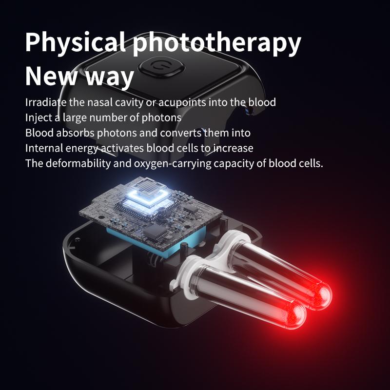 Red Light Infrared Nasal Therapy Device Rhinitis Machine Low Frequency Pulse Nose Massage Rechargeable Nose Therapy Instrument Wireless Design