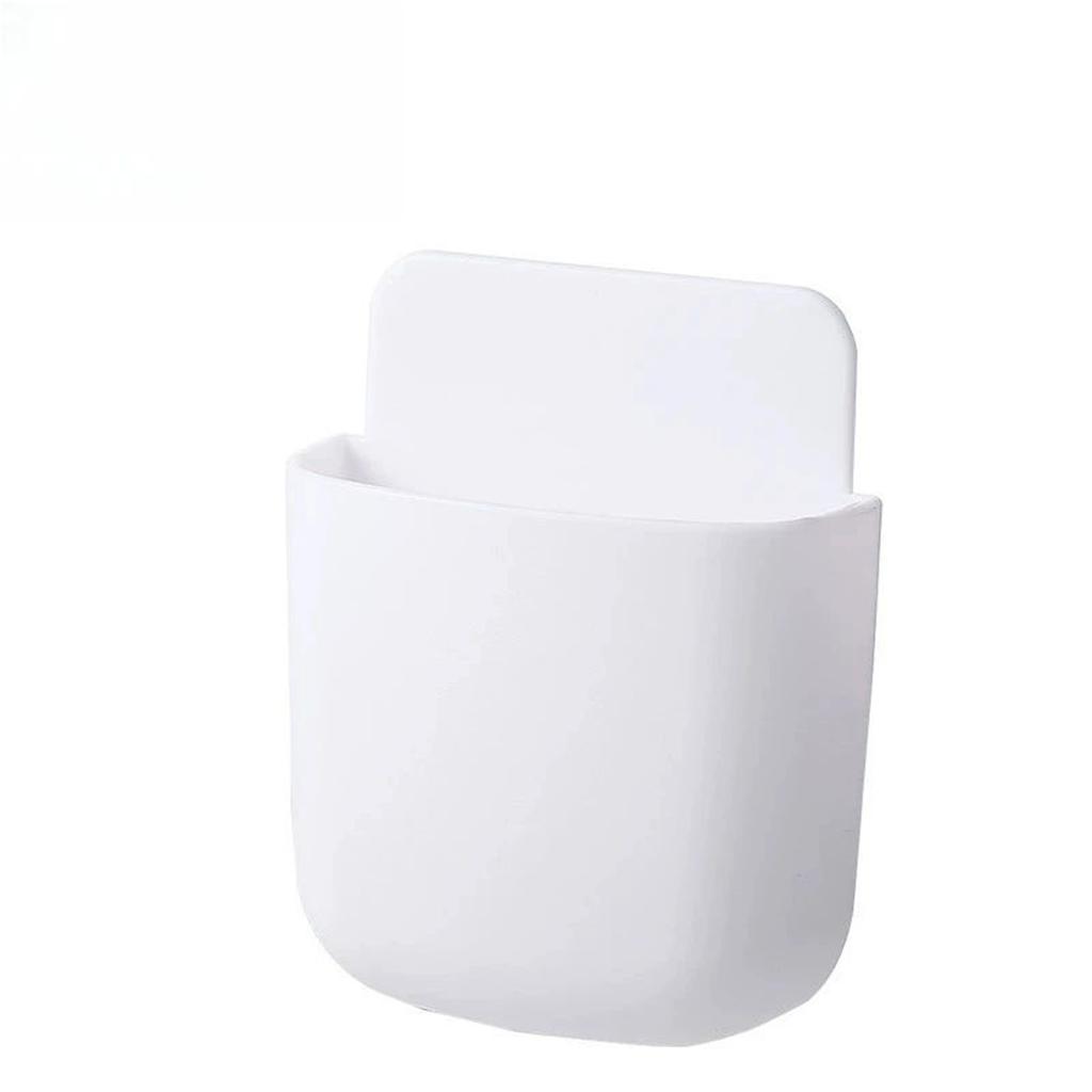 Remote Control Storage Box, Wall-mounted Bedside Mobile Phone Charging Holder, No Drilling Required.