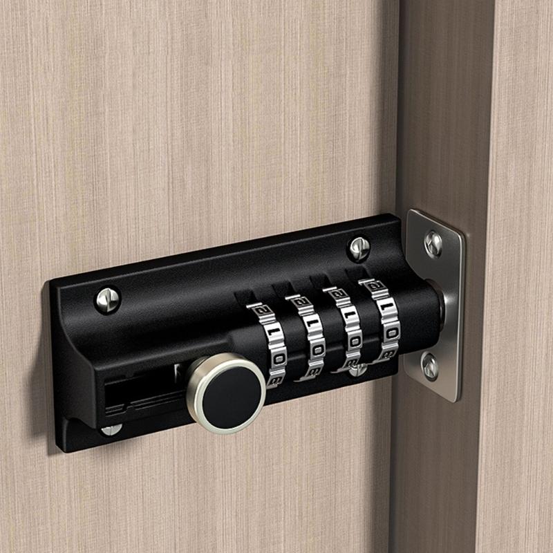 4-Digit Combination Lock Password Lock Sliding Bolt Door Lock Easy To Install