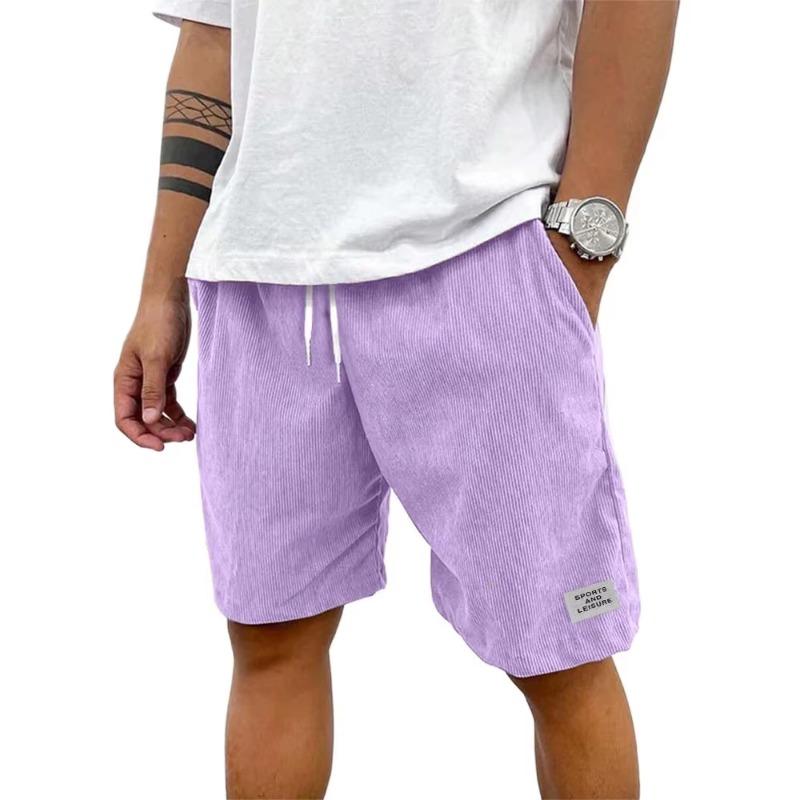 Summer Cotton Solid Shorts Men High Quality Casual Business Social Elastic Waist Men Shorts Beach Shorts Straight Five-point Pants Tooling Shorts Men