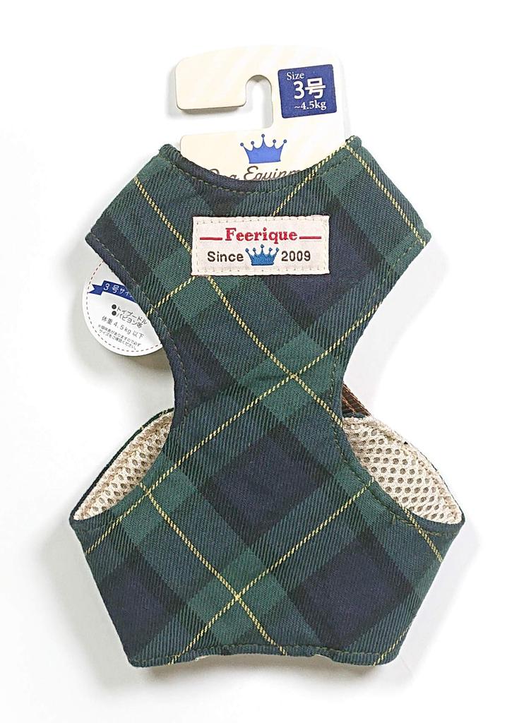 Ferryk Tartan Check Vest Size 3 Harness, Green,