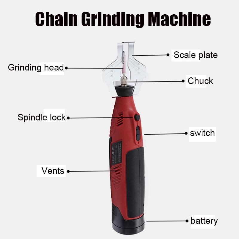 180W Cordless Chainsaw Sharpener Handheld Chain Saw Sharpening  220V AC Mini Electric Grinder File Tool Rechargable Carving Trimming Polishing Tool
