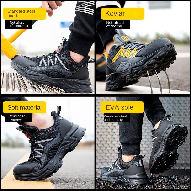 Pracovní obuv Prodyšná a protiskluzová Pánská ochranná obuv Odolná proti nárazu a proti propíchnutí Pracovní obuv