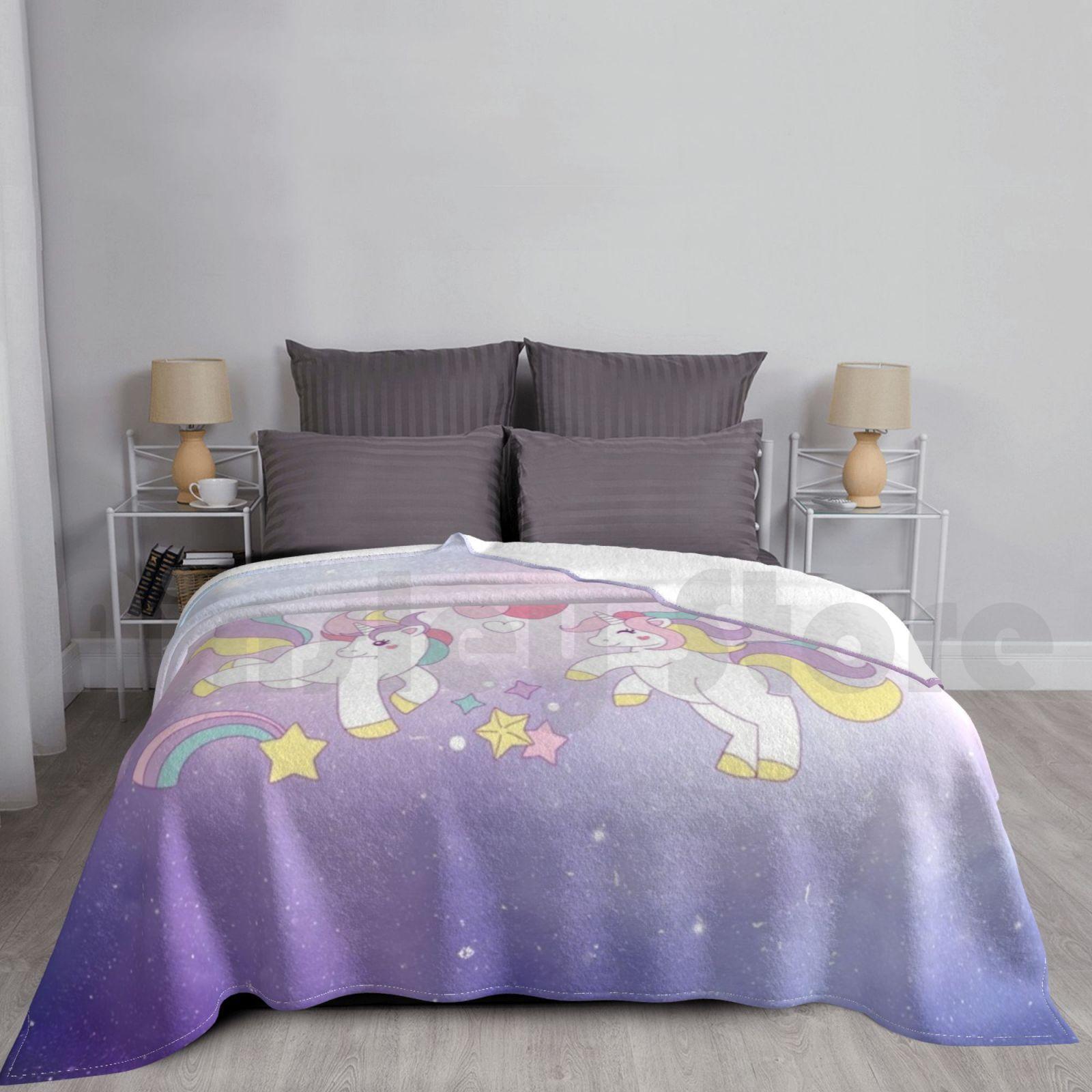 Unicorn , Unicorn Cat , Blanket For Sofa Bed Travel Unicorn Baby Unicorn Rainbow Unicorn Rainbow Gold A Size: 75*100cm, Weight: 230 GSM