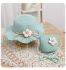 Girls sunshade straw hat little girl summer princess beach sun protection big eaves hat female treasure flower bucket hat summer