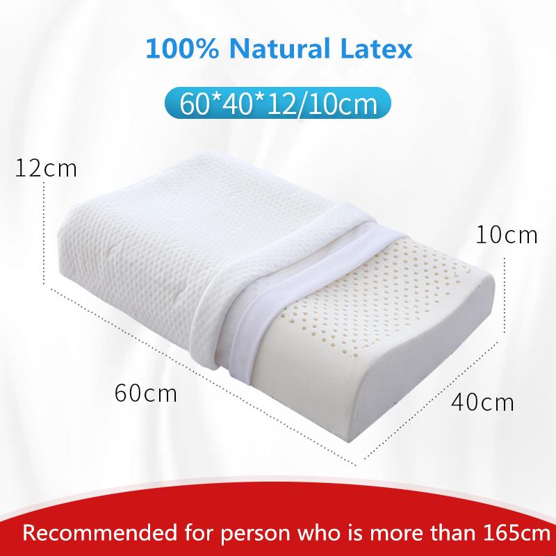 100% Pure Natural Latex Pillow Remedial Neck Protect Vertebrae Health Care Orthopedic Pillow Slow Rebound 60x40 50x30cm 44x27cm