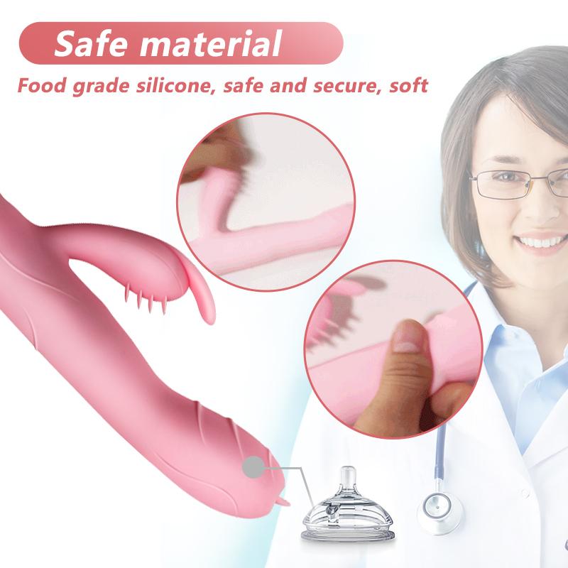 G-spot Vibrator Tongue Licking Telescopic Vaginal Massagers Licking Clitoris G-spot Stimulation Masturbate Dildo SexToy for Women