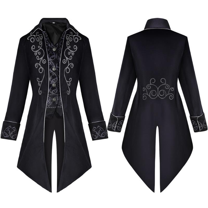 New Halloween Swallowtail Vintage Mid-Length Men's Cosplay Coat