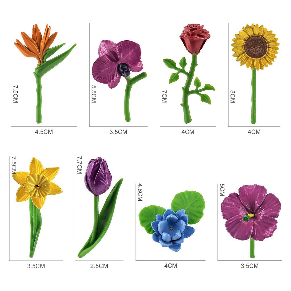 Realistic Childrens Animal Model Scene Decoration Set With Vibrant Sunflowers Daffodils And Roses