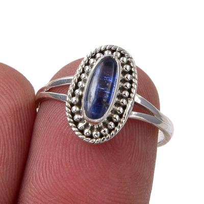Natural Kyanite Gemstone Handmade 925 Sterling Silver Jewelry Ring Size 6 m0R14