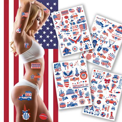 Independence Day Tattoo Stickers Face Holiday Party Sweat Decorative Props Disposable Temporary Tattoo Stickers