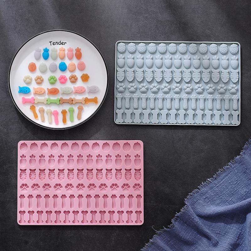 78 Erdbeere Katzenpfote Backform Silikonform Knochen Süßigkeiten Schokoladenform Haustier Hundefutter Silikonmatte Keks Keks Kuchen Dekor